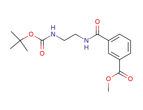 Molecular Structure of 174665-22-6 (N-(2-tert-ButoxycarbonylaMino-ethyl)-isophthalaMic acid Methyl ester)