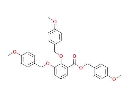Molecular Structure of 1154500-34-1 (4-methoxybenzyl 2,3-bis((4-methoxybenzyl)oxy)benzoate)
