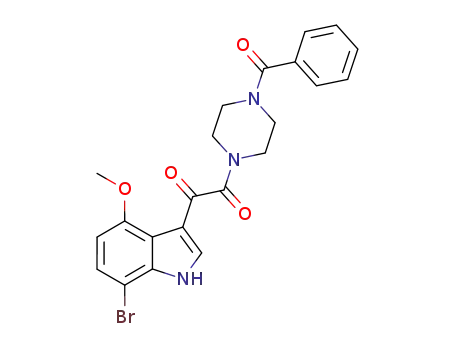Molecular Structure of 313335-01-2 (Piperazine, 1-benzoyl-4-[(7-bromo-4-methoxy-1H-indol-3-yl)oxoacetyl]-)