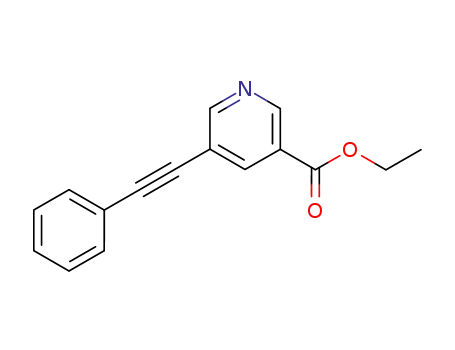 Molecular Structure of 175203-65-3 (ETHYL 5-(2-PHENYLETH-1-YNYL)NICOTINATE)