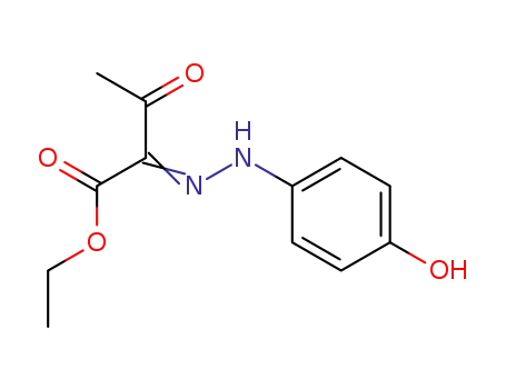 Molecular Structure of 132577-23-2 (Butanoic acid, 2-[(4-hydroxyphenyl)hydrazono]-3-oxo-, ethyl ester)