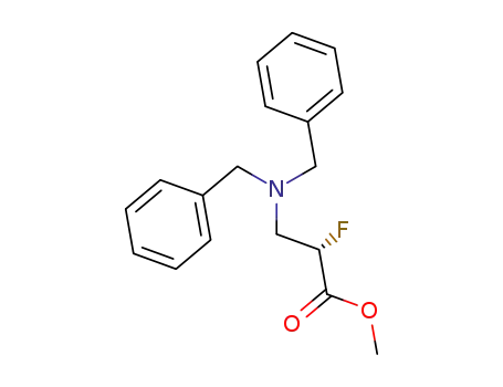 Molecular Structure of 294858-39-2 (Propanoic acid, 3-[bis(phenylmethyl)amino]-2-fluoro-, methyl ester,
(2S)-)