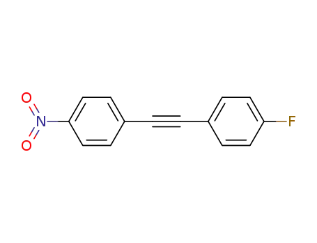 Molecular Structure of 64583-21-7 (1-FLUORO-4-(2-(4-NITROPHENYL)ETHYLNYL)BENZENE)