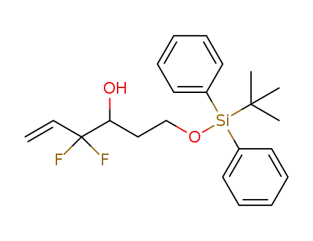 Molecular Structure of 1310565-93-5 (1-(tert-butyldiphenylsilyloxy)-4,4-difluorohex-5-en-3-ol)