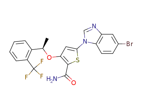 5-(5-bromo-1H-benzimidazol-1-yl)-3-({(1R)-1-[2-(trifluoromethyl)phenyl]ethyl}oxy)thiophene-2-carboxamide