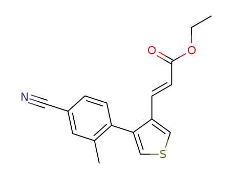 (E)-ethyl 3-(4-(4-cyano-2-methylphenyl)thiophen-3-yl)acrylate