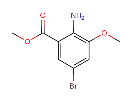 Molecular Structure of 115378-21-7 (methyl 2-amino-5-bromo-3-methoxybenzoate)