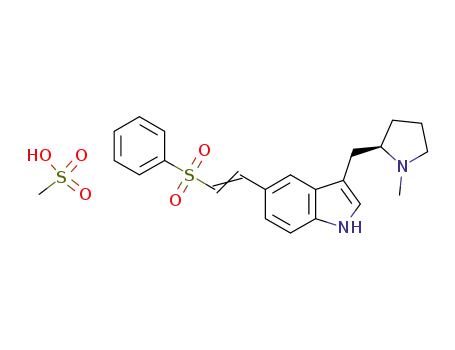 (R)-5-(2-phenylsulphonylethenyl)-3-(N-methylpyrrolidine-2-yl-methyl)-1H-indole methanesulphonate