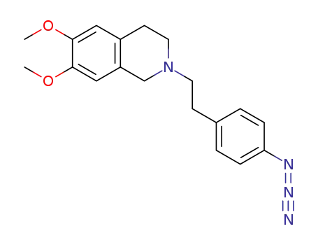 Molecular Structure of 1610805-19-0 (2-(2-(4-azidophenyl)ethyl)-6,7-dimethoxy-1,2,3,4-tetrahydroisoquinoline)