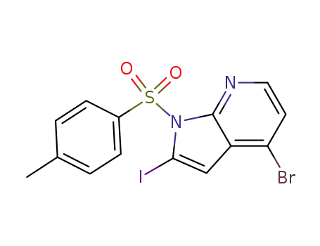 Molecular Structure of 480423-17-4 (N-Tosyl-4-bromo-2-iodo-7-azaindole)