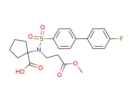 Molecular Structure of 220441-14-5 (1-[(4'-fluorobiphenyl-4-sulfonyl)-(2-methoxycarbonylethyl)amino]-cyclopentane-1-carboxylic acid)