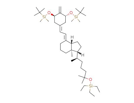 Molecular Structure of 213250-65-8 ((1R,3R,7E,17β)-1,3-bis{[tert-butyl(dimethyl)silyl]oxy}-2-methylidene-17-{6-methyl-6-[(triethylsilyl)oxy]heptan-2-yl}-9,10-secoestra-5,7-diene)