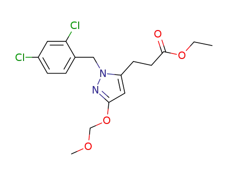Molecular Structure of 888738-87-2 (ethyl 3-[1-(2,4-dichlorobenzyl)-3-(methoxymethoxy)-1H-pyrazol-5-yl]propanoate)