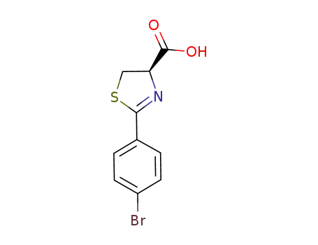 Molecular Structure of 1196463-67-8 ((R)-2-(4-bromophenyl)-4,5-dihydrothiazole-4-carboxylic acid)