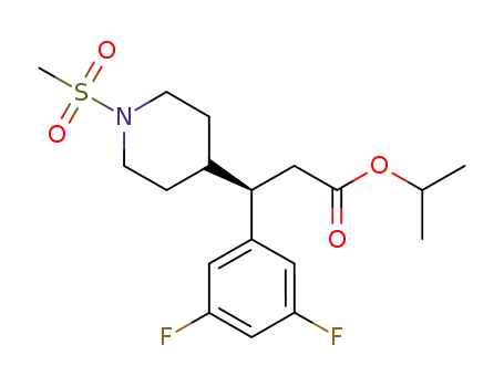 Molecular Structure of 718610-73-2 ((R)-iso-propyl 3-(3,5-difluorophenyl)-3-(1-(methylsulfonyl)piperidine-4-yl)propanoate)
