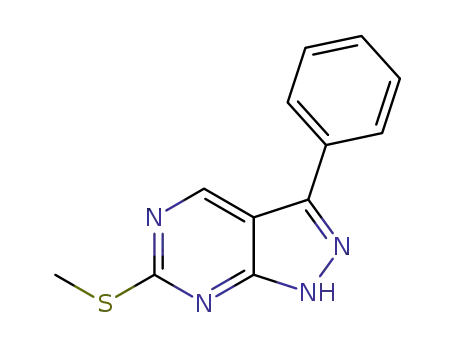 Molecular Structure of 1306829-97-9 (1H-Pyrazolo[3,4-d]pyrimidine, 6-(methylthio)-3-phenyl-)