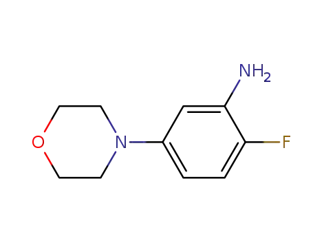 Molecular Structure of 500206-01-9 (2-fluoro-5-(4-morpholinyl)-Benzenamine)