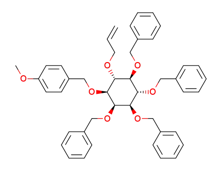 Molecular Structure of 154459-82-2 (1-D-6-O-allyl-2,3,4,5-tetra-O-benzyl-1-O-(4-methoxybenzyl)-myo-inositol)