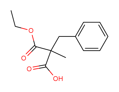 Molecular Structure of 113741-16-5 (Propanedioic acid, methyl(phenylmethyl)-, monoethyl ester)