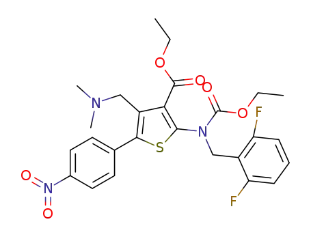 ethyl 2-((2,6-difluorobenzyl)(ethoxycarbonyl)amino)-4-((dimethylamino)methyl)-5-(4-nitrophenyl)thiophene-3-carboxylate