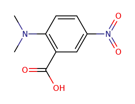 Molecular Structure of 4405-28-1 (2-(DIMETHYLAMINO)-5-NITROBENZOIC ACID)
