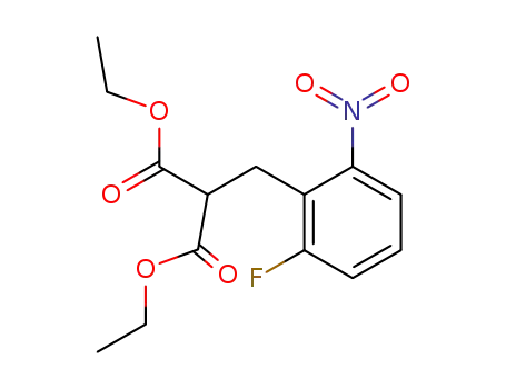 Molecular Structure of 620550-97-2 (Propanedioic acid, [(2-fluoro-6-nitrophenyl)methyl]-, diethyl ester)