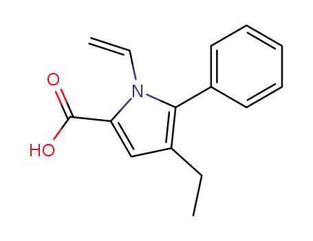 Molecular Structure of 131172-70-8 (4-ETHYL-5-PHENYL-1-VINYL-1H-PYRROLE-2-CARBOXYLIC ACID)