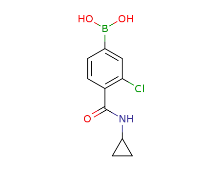 Molecular Structure of 850589-44-5 (3-CHLORO-4-(CYCLOPROPYLCARBAMOYL)PHENYLBORONIC ACID)