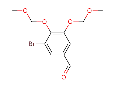 Molecular Structure of 156605-28-6 (3-bromo-4,5-bis(methoxymethoxy)benzaldehyde)