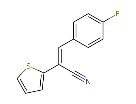 Molecular Structure of 347-52-4 ((E)-3-(4-fluorophenyl)-2-(thiophen-2-yl)acrylonitrile)