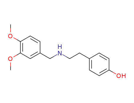 Molecular Structure of 88205-07-6 (Phenol,4-[2-[[(3,4-dimethoxyphenyl)methyl]amino]ethyl]-)
