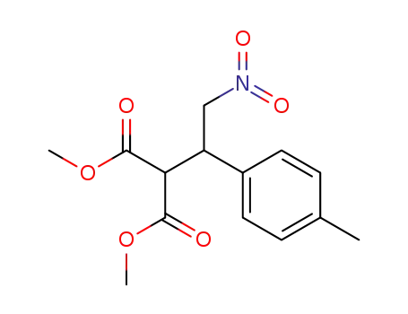 Molecular Structure of 100719-33-3 (Propanedioic acid, [1-(4-methylphenyl)-2-nitroethyl]-, dimethyl ester)