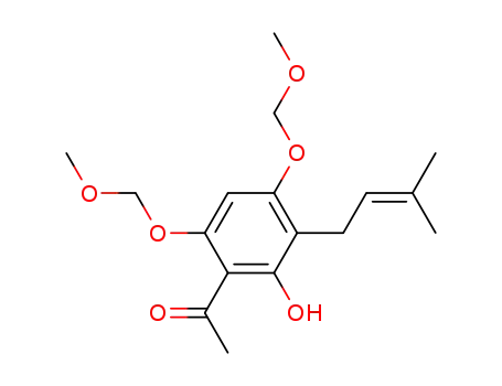 Molecular Structure of 84092-45-5 (Ethanone,
1-[2-hydroxy-4,6-bis(methoxymethoxy)-3-(3-methyl-2-butenyl)phenyl]-)