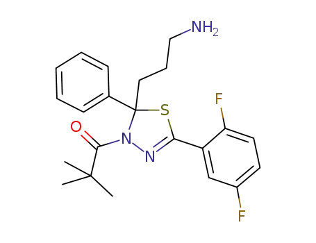 1-(2-(3-aminopropyl)-5-(2,5-difluorophenyl)-2-phenyl-1,3,4-thiadiazol-3(2H)-yl)-2,2-dimethylpropan-1-one