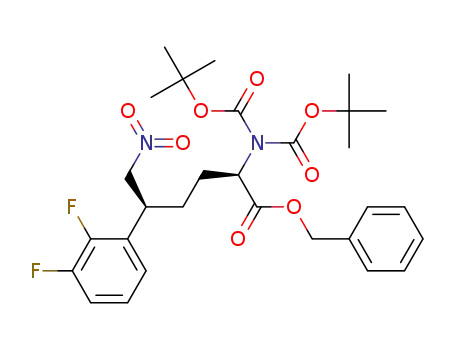 benzyl (5S)-N,N-bis(tert-butoxycarbonyl)-5-(2,3-difluorophenyl)-6-nitro-D-norleucinate