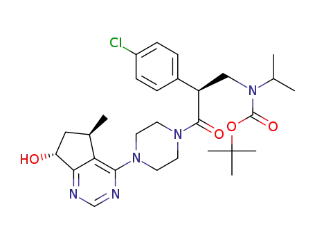 tert-butyl ((S)-2-(4-chlorophenyl)-3-(4-((5R,7R)-7-hydroxy-5-methyl-6,7-dihydro-5H-cyclopenta[d]pyrimidin-4-yl)piperazin-1-yl)-3-oxopropyl)(isopropyl)carbamate