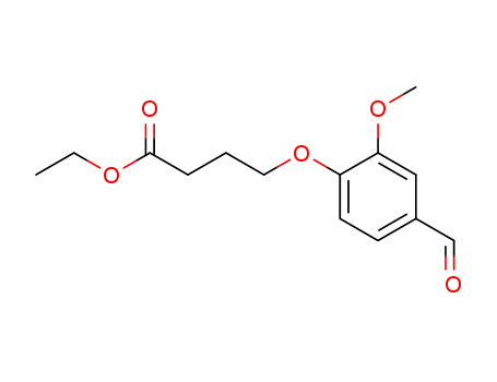 Molecular Structure of 141333-27-9 (ETHYL 4-(4-FORMYL-2-METHOXYPHENOXY)BUTANOATE)