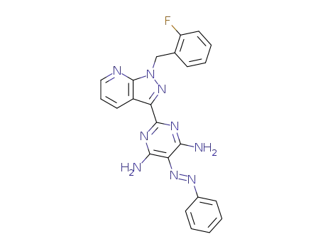 2-[1-(2-fluorobenzyl)-1H-pyrazolo[3,4-b]pyridin-3-yl]-5-[(E)-phenyldiazen-1-yl]pyrimidine-4,6-diamine