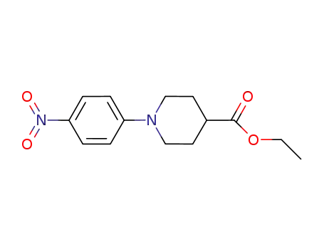Molecular Structure of 216985-30-7 (4-Piperidinecarboxylic acid, 1-(4-nitrophenyl)-, ethyl ester)