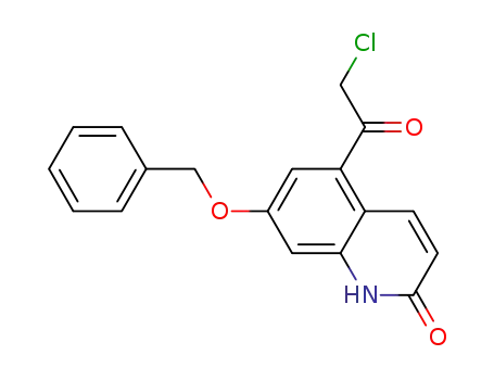 Molecular Structure of 861841-98-7 (2(1H)-Quinolinone, 5-(chloroacetyl)-7-(phenylmethoxy)-)
