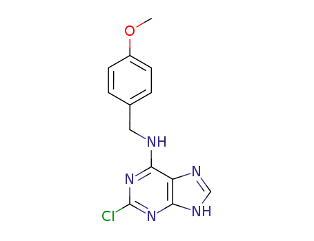 Molecular Structure of 203436-09-3 (9H-Purin-6-aMine, 2-chloro-N-[(4-Methoxyphenyl)Methyl]-)