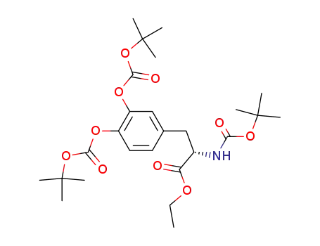 Molecular Structure of 203398-44-1 (N-(tert-butoxycarbonyl)-3,4-di(tert-butoxycarbonyloxy)-L-phenylalanine ethyl ester)