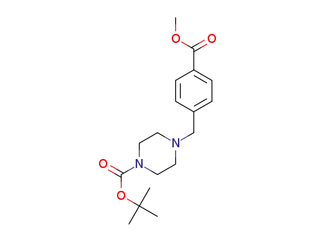 Molecular Structure of 844891-11-8 (TERT-BUTYL 4-[4-(METHOXYCARBONYL)BENZYL]PIPERAZINE-1-CARBOXYLATE)