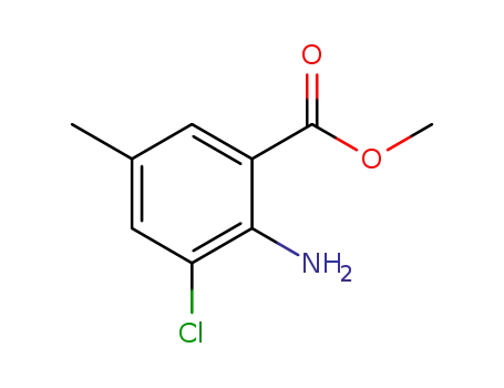 Molecular Structure of 1183076-29-0 (methyl 2-amino-3-chloro-5-methylbenzoate)