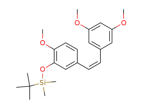 Molecular Structure of 586410-23-3 ((Z)-3,4’,5-Trimethoxy-3’-(tert-butyldimethylsilyloxy)stilbene)