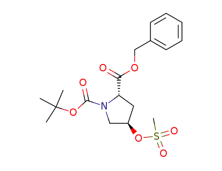 Molecular Structure of 865295-35-8 (1,2-Pyrrolidinedicarboxylic acid, 4-[(methylsulfonyl)oxy]-,
1-(1,1-dimethylethyl) 2-(phenylmethyl) ester, (2S,4R)-)
