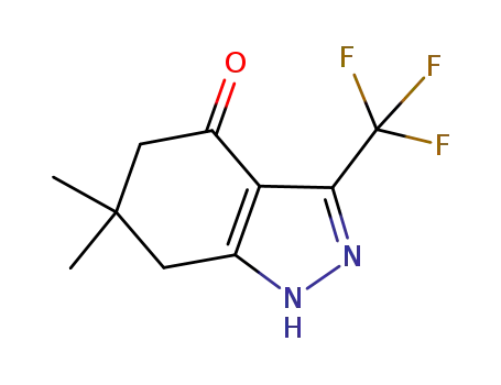 Molecular Structure of 908111-34-2 (6,6-dimethyl-3-(trifluoromethyl)-6,7-dihydro-1H-indazol-4(5H)-one)