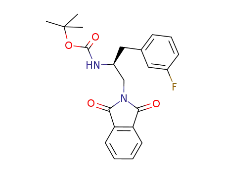 Molecular Structure of 1201923-48-9 (1,1-dimethylethyl {(1S)-2-(1,3-dioxo-1,3-dihydro-2H-isoindol-2-yl)-1-[(3-fluorophenyl)methyl]ethyl}carbamate)