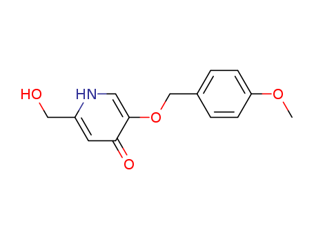 Molecular Structure of 118679-90-6 (4(1H)-Pyridinone, 2-(hydroxymethyl)-5-[(4-methoxyphenyl)methoxy]-)