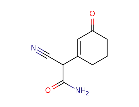 Molecular Structure of 56053-55-5 (2-cyano-2-(3-oxocyclohexa-1-en-1-yl)acetamide)